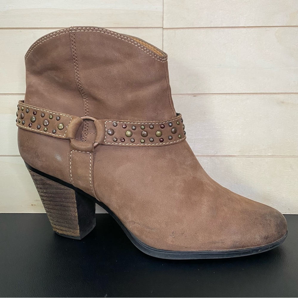 Sofft Noreen Drum Brown Harness Boots Women's Size 10 W Shoes Leather Bootie